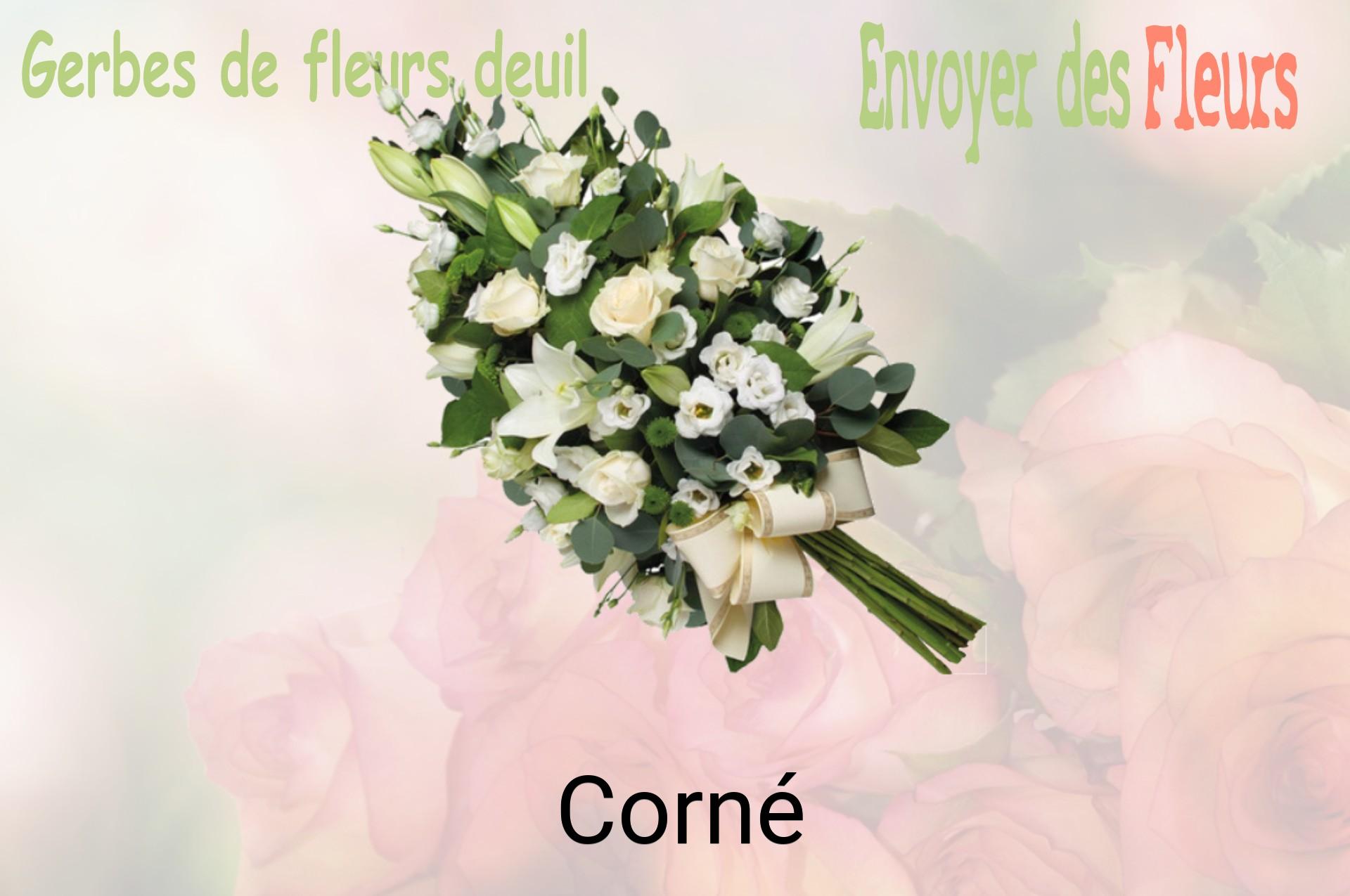 Gerbe de fleurs de deuil livrée à Corné